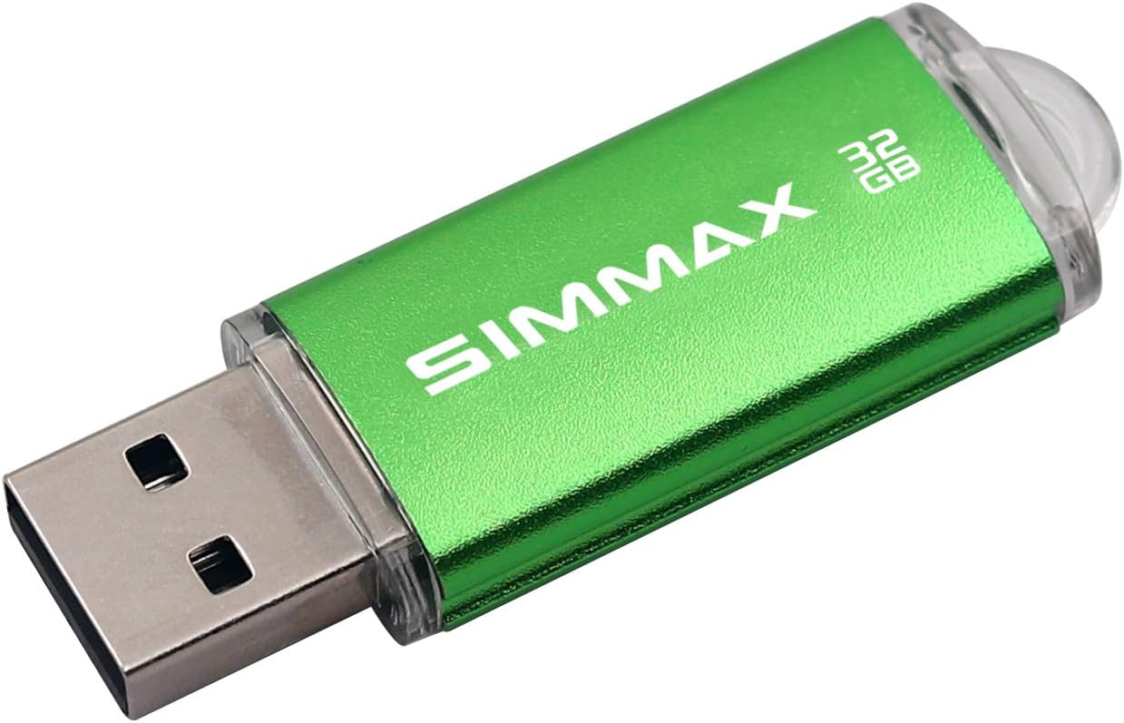 SIMMAX Memory Stick 32GB 3 Pack 32GB USB 2.0 Flash Drives Thumb Drive Pen Drive (32GB Pink Blue Green)