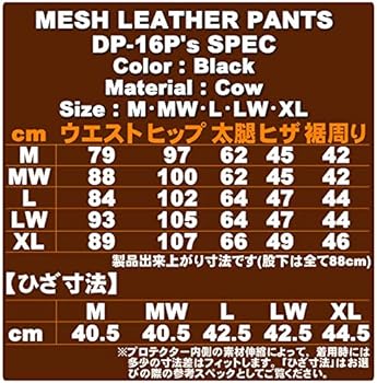 Amazon.co.jp: デグナー(DEGNER) メッシュレザーパンツ ブラック LW DP