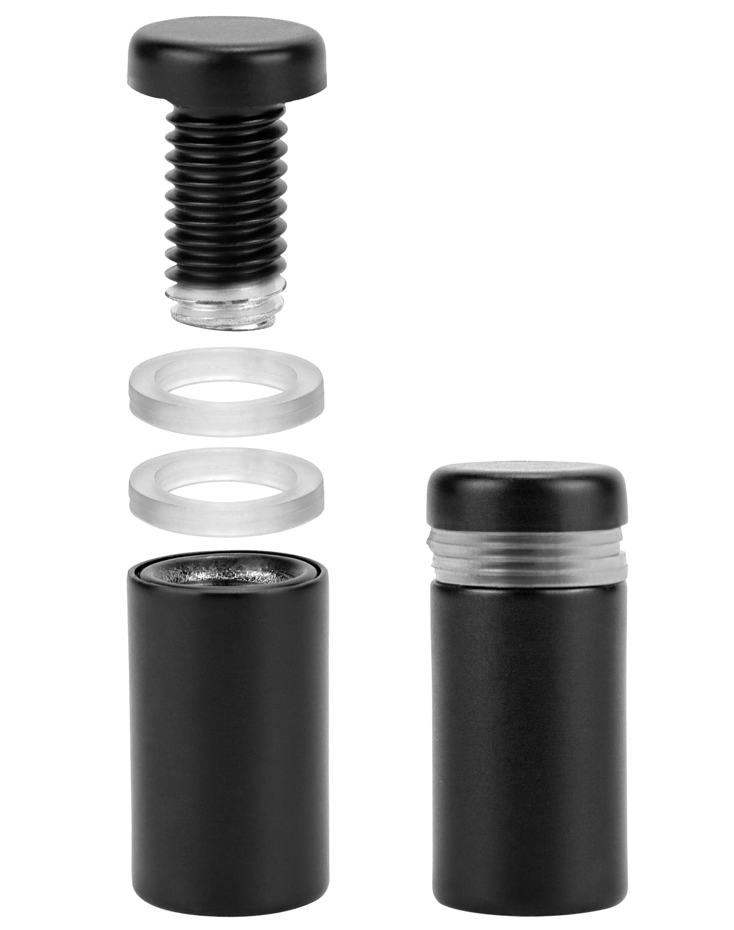 QWORK® 20 Pcs 12x25mm Stainless Steel Stand-Off Fixings, Wall Mount Sign Glass Holders, for Advertising with Screws Black - Image 3