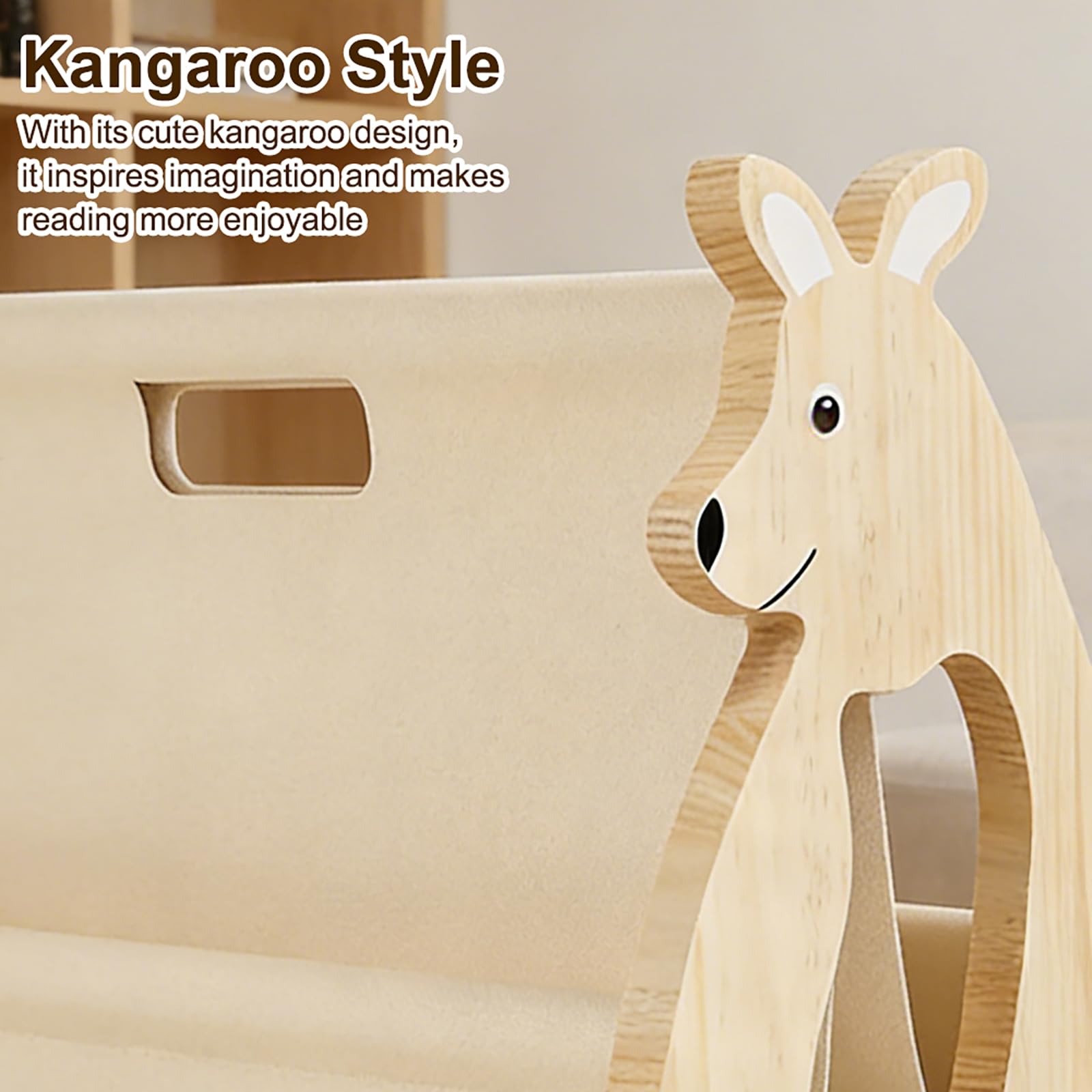 Bibliotheque Enfant en Bois Massif, Etagere Rangement pour Livres, Montessori Bibliothèque Livre, Organiseur de Livres pour Chambre d'enfants, Meuble pour Chambre d’Enfant, (H 37 cm)