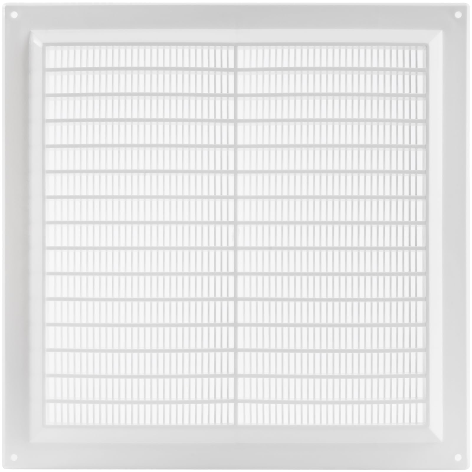 ECOPRO VENT 250 x 250 mm White Vent Cover – Louvered Plastic Air Vent Cover with Mesh – HVAC Return Air Vent Cover for Wall, Ceiling, Shed Vents – Air Supply and Exhaust Ventilation Grilles for Indoor