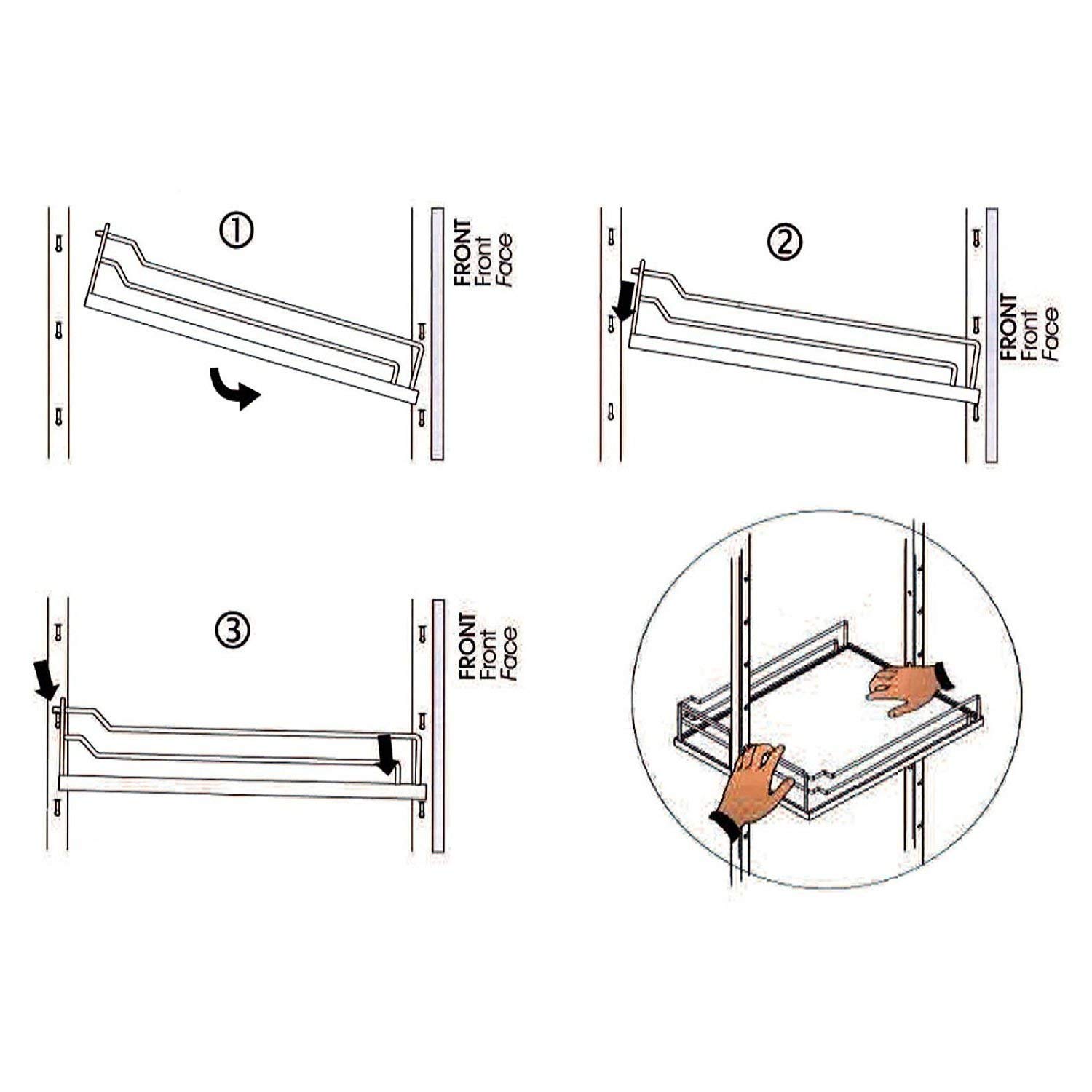 SOTECH Einhängeboden Einhängekorb 400 x 467 x 110 mm matt verchromt