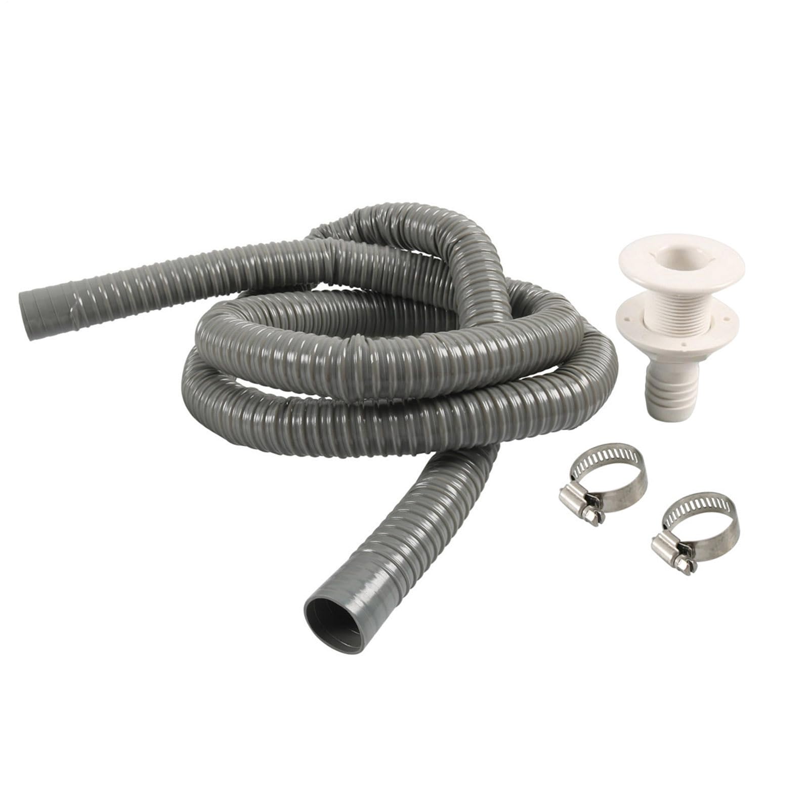 Kit Pompa di Sentina per Barche,Tubo di drenaggio per Barche | Tubo Flessibile per Impieghi Gravosi con Fascette e Raccordi, Accessori