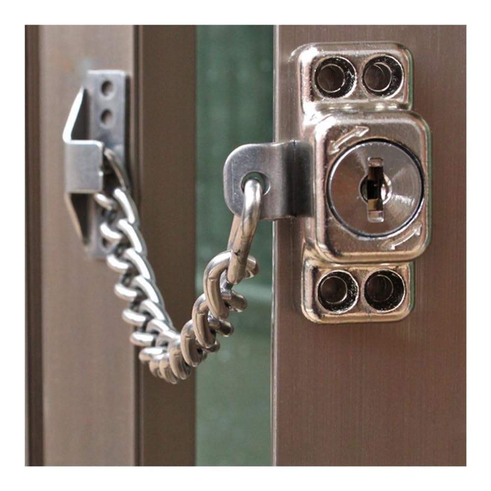 Door Chain Door Lock Chain Restrictor with Key Child Safety Locks Anti-Theft Security Protection for Home