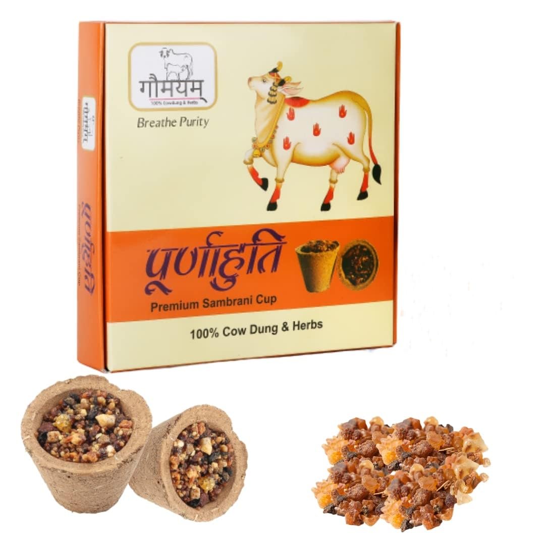 Sambrani Cup Cow Dung Dhuni Cups for puja Filled with Natural sambrani Powder/Loban Havan Dhoop Cup Resin Benzoin Fragrance (24)-image-49