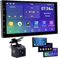 KIt Central Multimídia Automotivo 7 polegadas Mp5 Universal CarPlay Android IOS Auto Espelhamento Sem Fio 60W com Camera de Ré (Kit com Câmera)