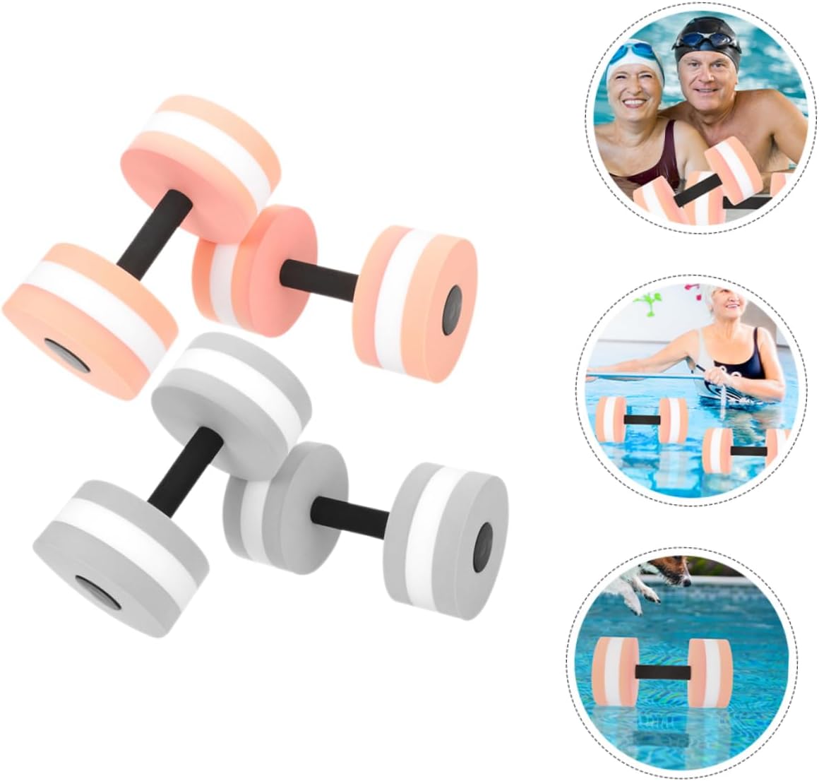 4Pcs Water Dumbbells for Pool Exercise Lightweight Aquatic Weights for Water Aerobics Fun Swim Accessories for Strength and Balance for Cardiovascular Fitness