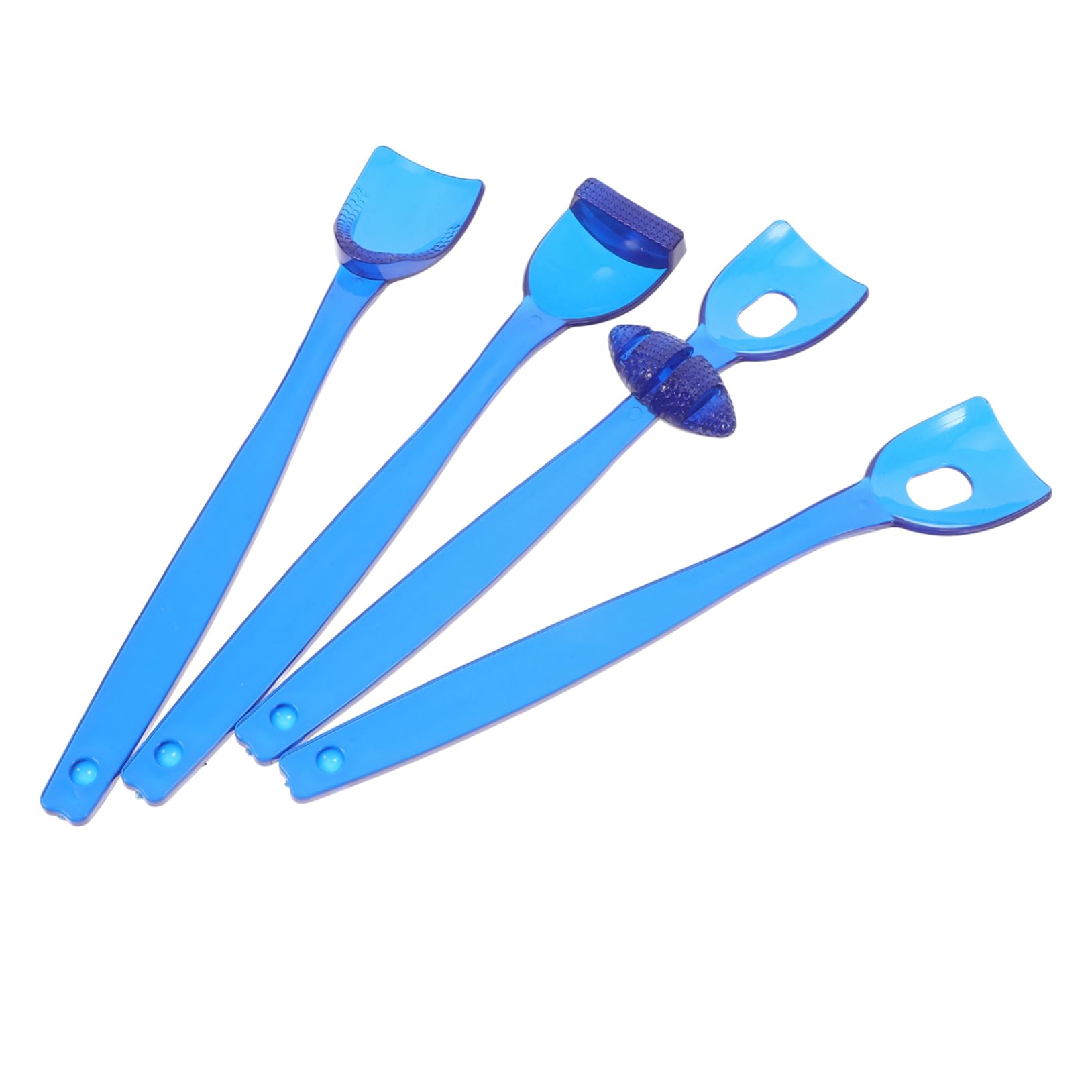Veemoon Ensemble de 4 Cuillères à Langue Bleu pour Orthophonie, Entraîneur de Dextérité Linguale en Pp, Équipement de Musculation pour Entraînement Bouche et Rééducation Orale des Garçon