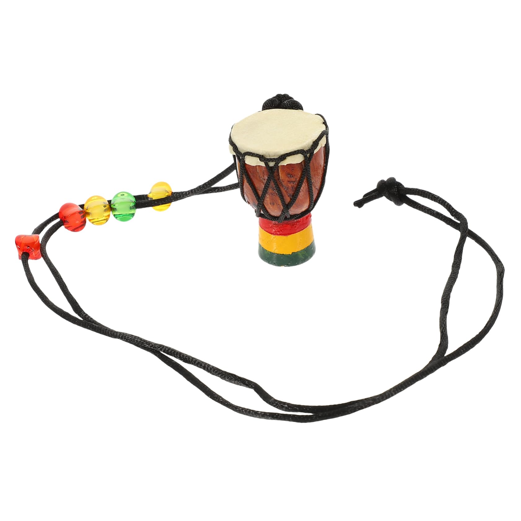 Ipetboom Unique African Drum Necklace Handmade Tambourine Metal Rings Decorative and Rhythmic Random