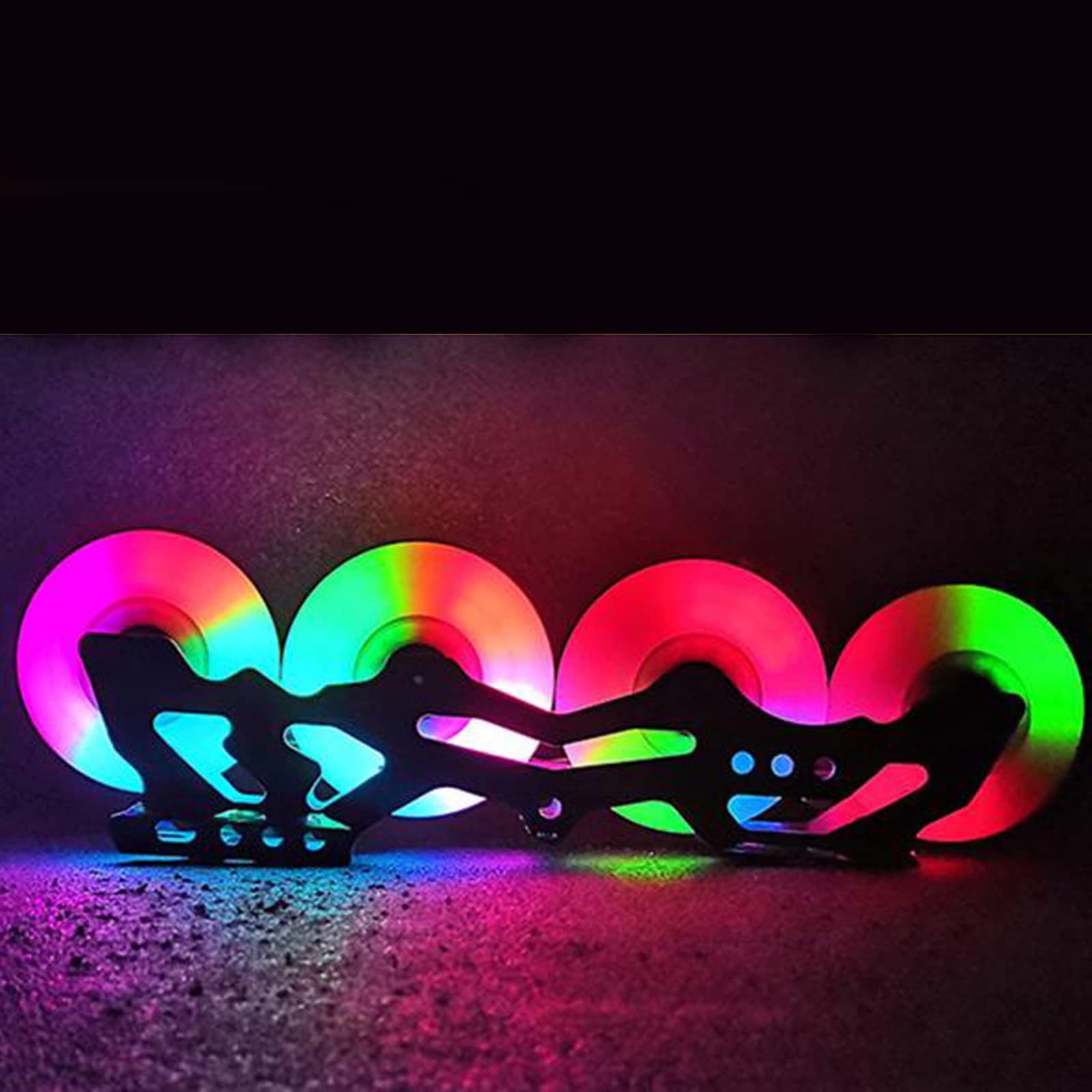 Genérico Ruedas de Repuesto para Patines en Línea Exterior Interior Paquete de 8 Ruedas con Luz Led de 90 A, 72 mm, 76 mm Y 80 mm, con Flash