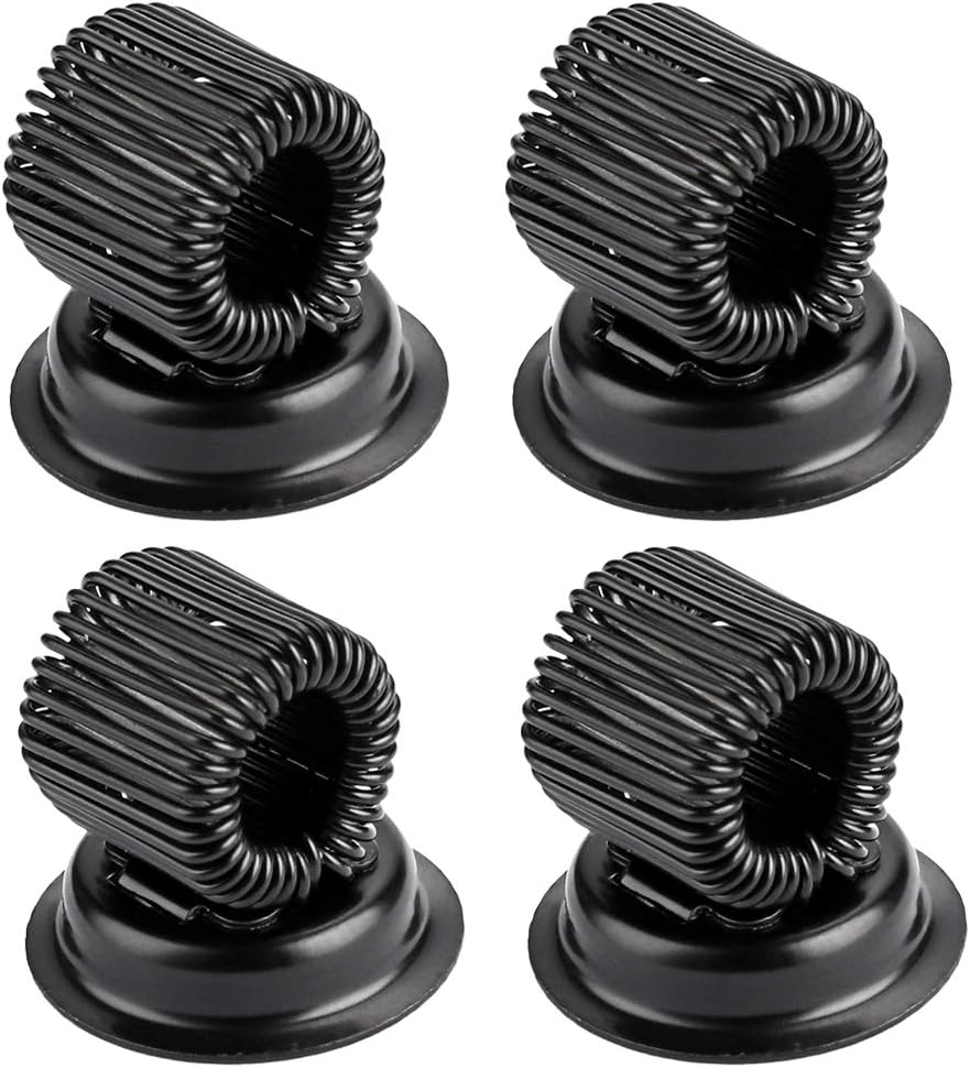 BSTKEY 4 Pcs Magnetic Pen/Pencil Holders with Adjustable Spring Loop, Removable Stainless Steel Clip, Fit Any Size Pens/Markers - Whiteboard, Black