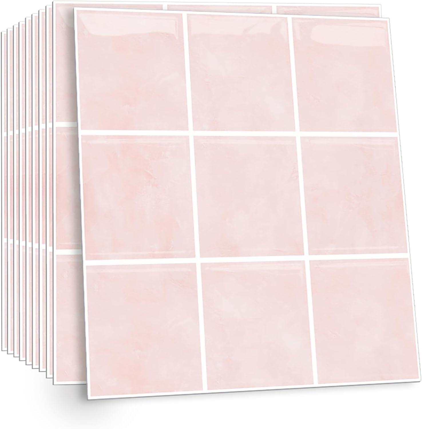 Celestdeco Pink 2D Stick On Tile Stickers 10Pc Waterproof Bath 30x30cm
