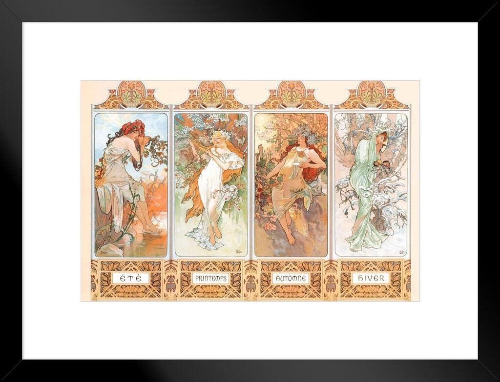 Buy Alphonse Mucha Four Seasons Series Alphonse Mucha Art Nouveau Art ...