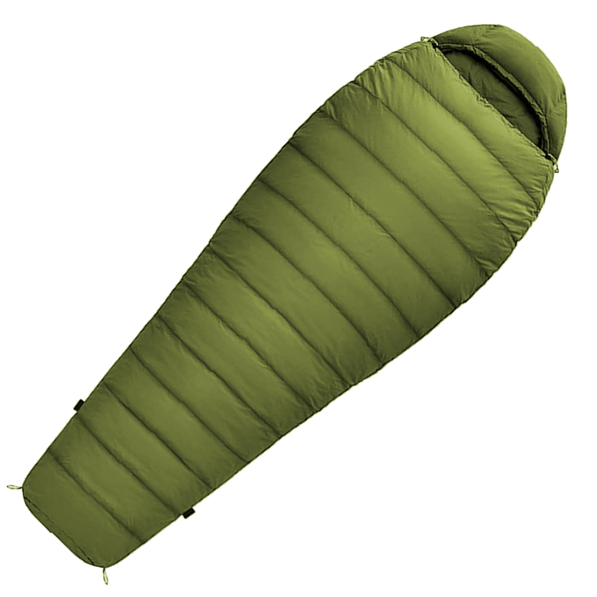 Mumienschlafsack Norskskin Ultralight 220 Grün Koppelbar Extrem - 6°C Schlafsack mit Kopfkissenfach