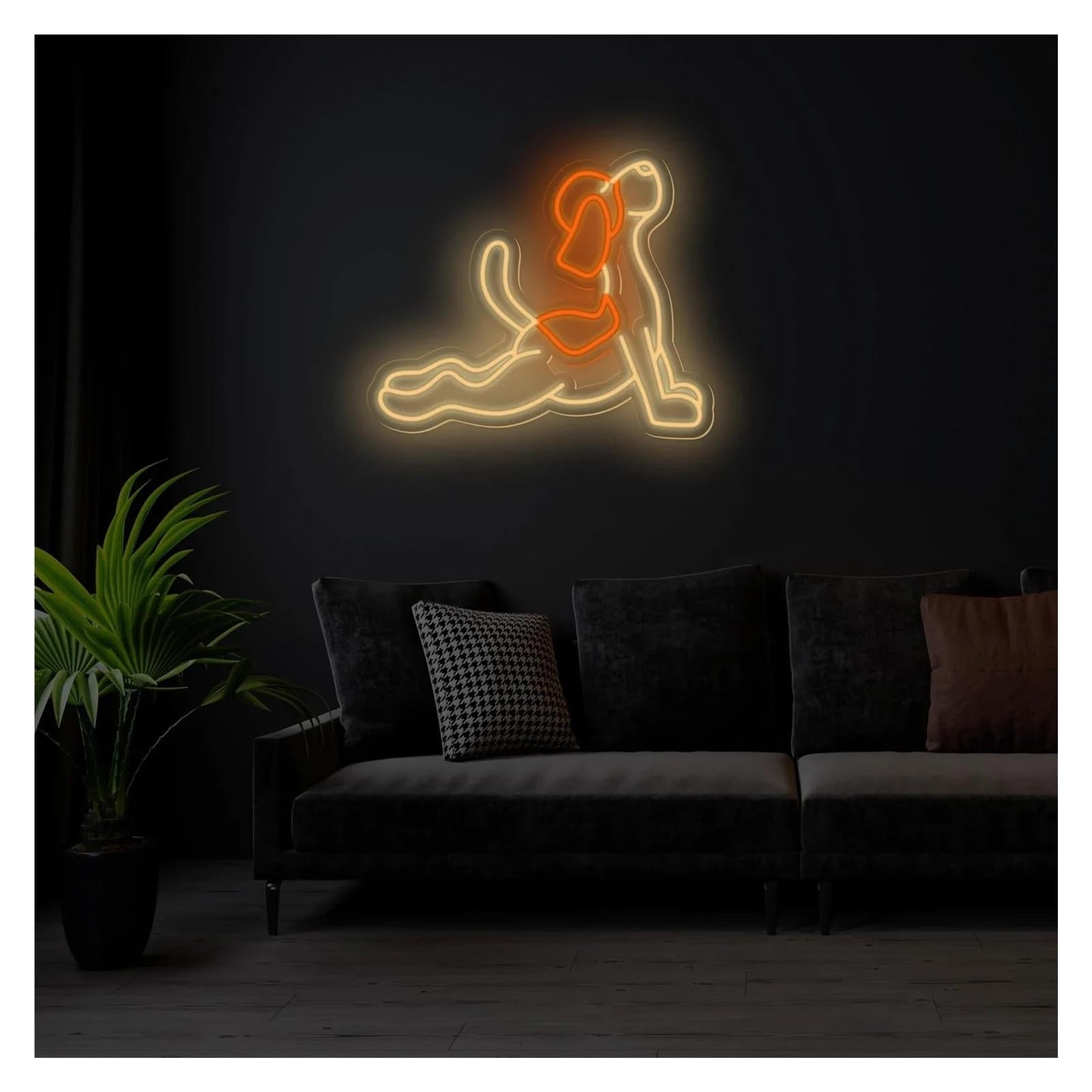 Scritta luminosa Insegna Al Neon A Con Cane Yoga, Decorazione Da Parete Per Interni, Dimmerabile, Per Amanti Degli Animali, Decorazione Per Camera Da Letto Per Bambini