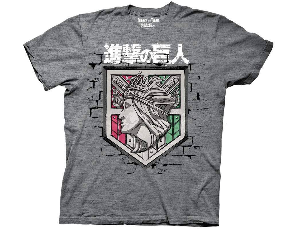 Attack on Titan Shield Crest Adult Heather Gray T-Shirt