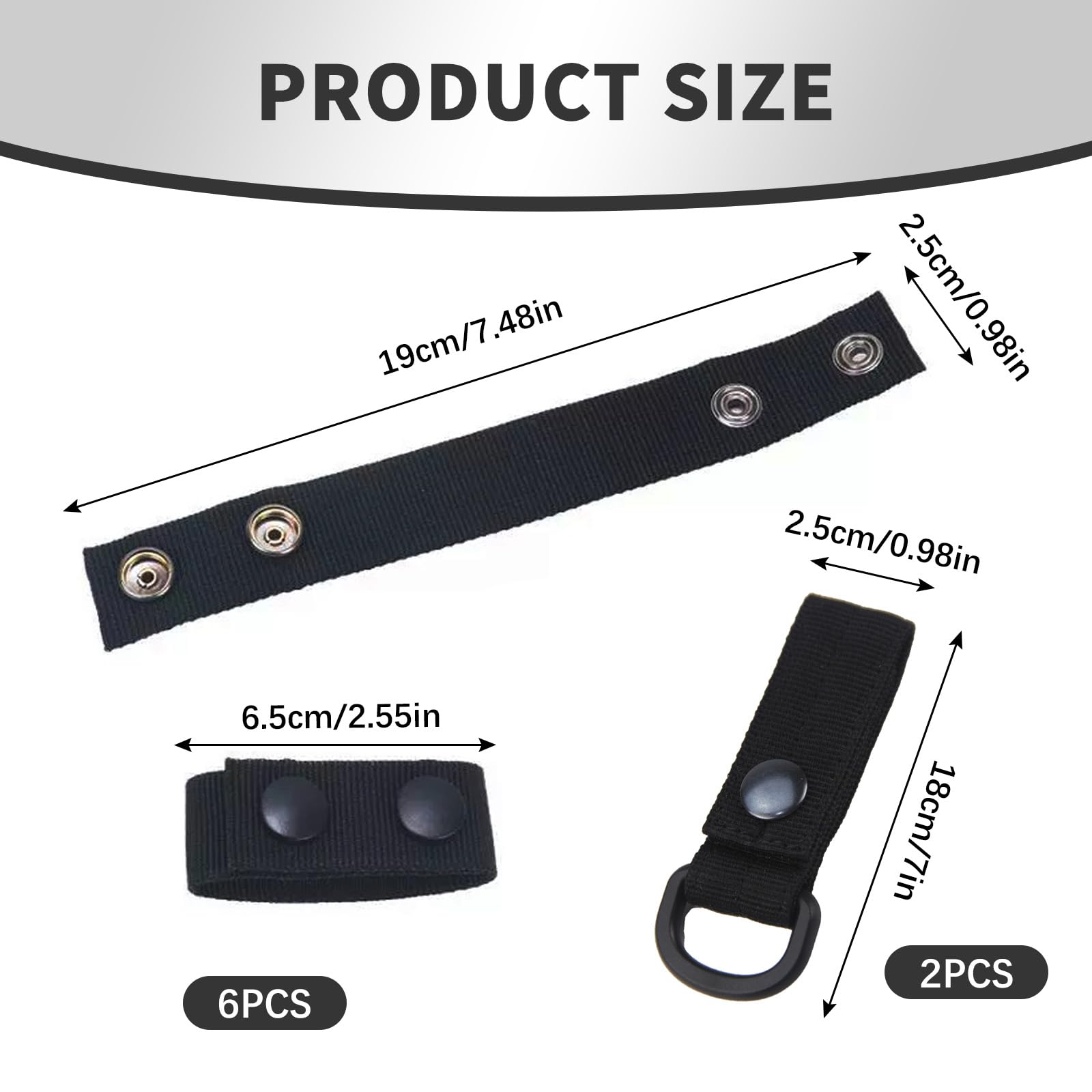 QIYUDA Belt Keepers for Duty Belt, 0.98 Inch Wide Nylon Police Belt Keeper