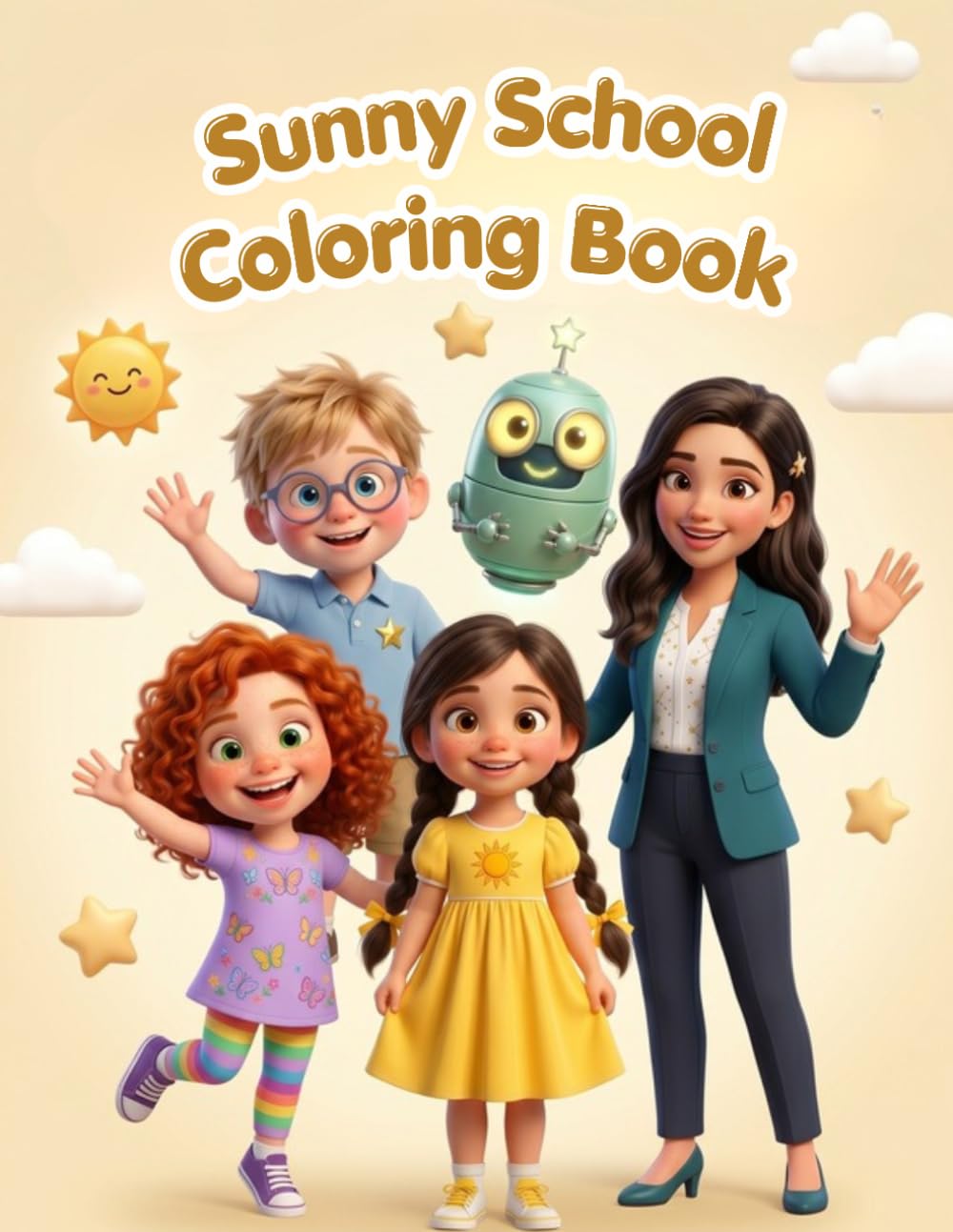 Sunny School Coloring Book: Fun Activities for Kids with Sunny and Friends