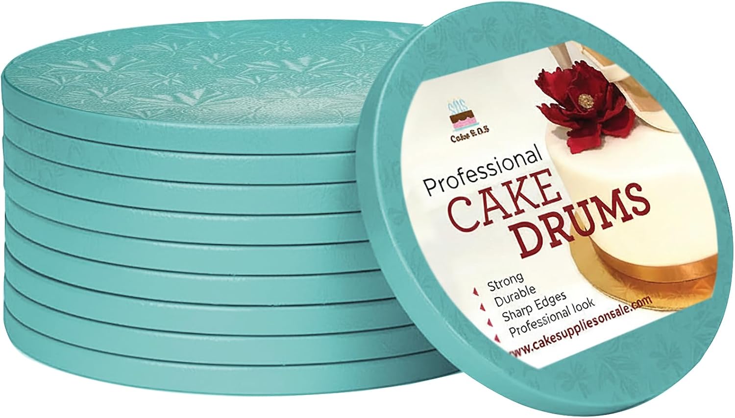 Cake S.O.S 10" Blue Round Drum 1/2", 6 count