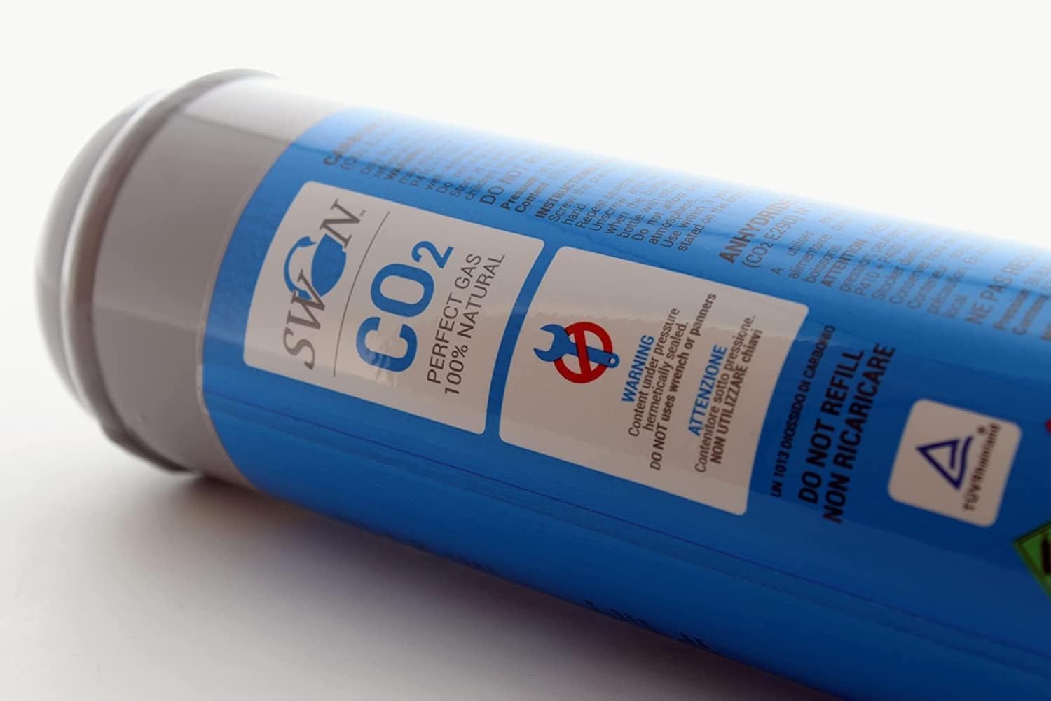 Bouteille CO2 600 g alimentaire E290 pour gazeur - CO2 pour eau pétillante - Bouteilles CO2 jetables M11x1 pour maison et bureau - Certificats TUV (12)