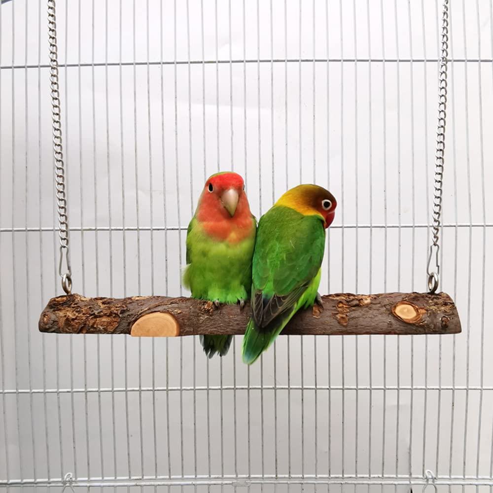 Uccello in Legno Naturale per Pappagalli, Giocattoli per Uccelli, Appeso Altalena Giocattoli, Trespolo per Pappagalli, Per Gabbie per Uccelli, Accessori per Parrocchetti, Parrocchetti, Canarini