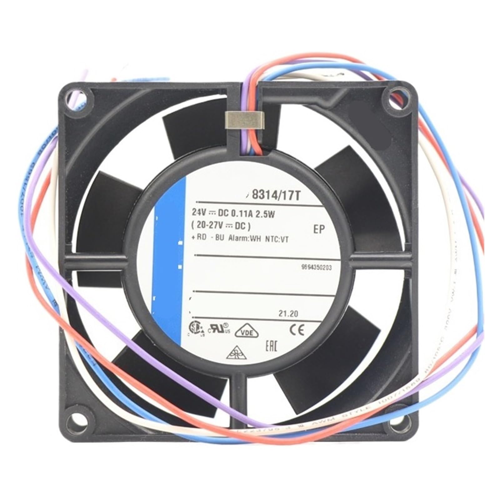 YMUGUEGH 8314/17T 24V DC 0.11A 1.75W 36dBA 3300RPM 31.78CFM Cooling Fan