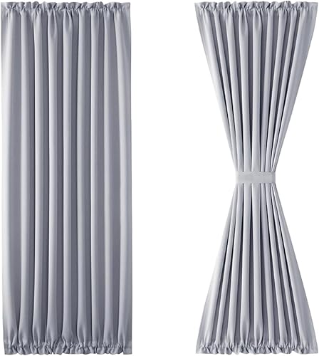 Miniatura 544 de DWCN Cortinas para puerta francesa: cortina térmica con bolsillo para barra para puertas con ventana de cristal, puertas de cocina y patio