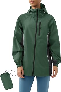 Lightweight Active Rain Jacket Hooded Water Resistant Raincoat Windbreaker Casual Jacket