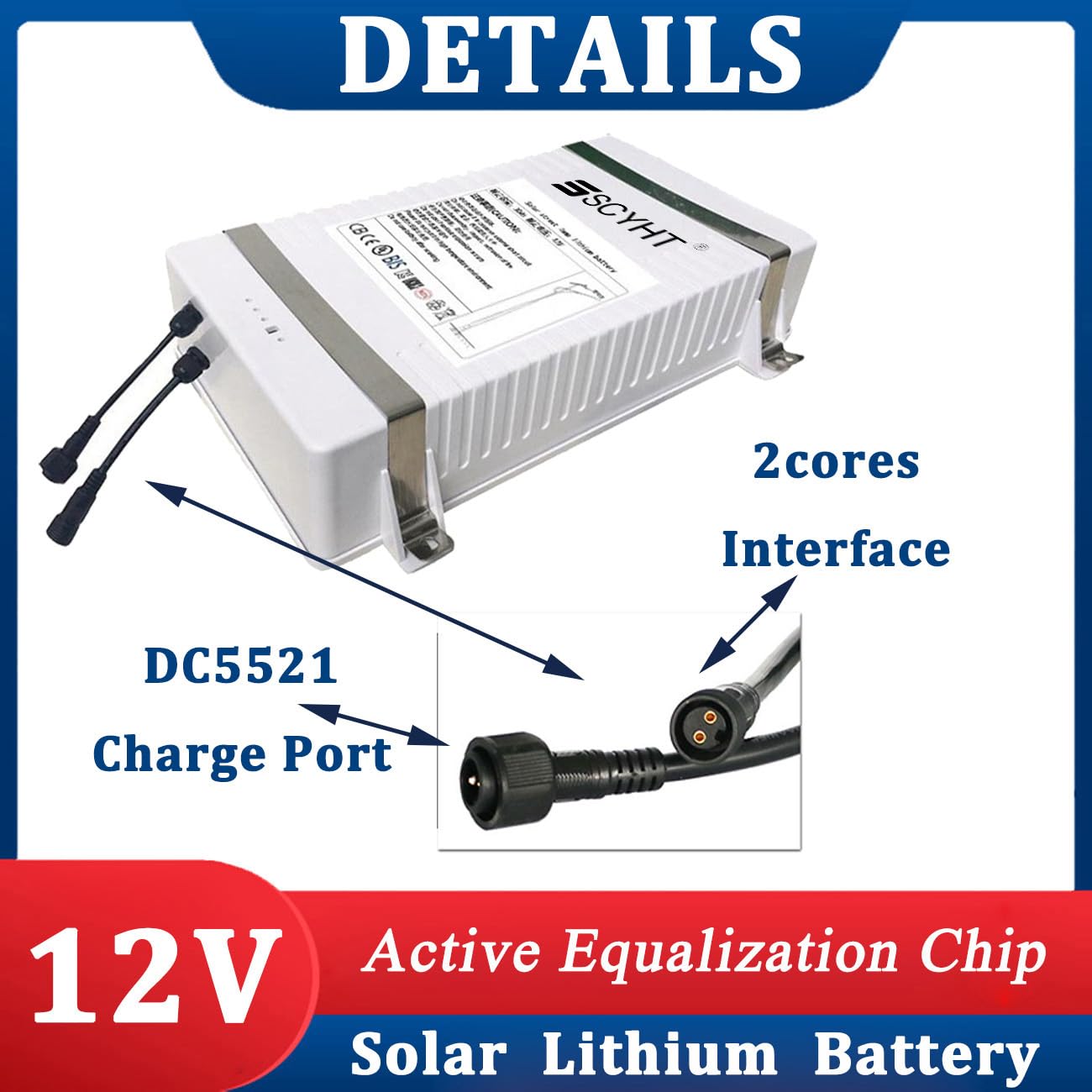 Batería LiFePO4 12 V 18 Ah y 36 Ah Batería de Litio 12 V Baterías solares 30 Ah Baterías Recargables para luz Emergencia con Motor 200 W a 550 W y Puerto 2 núcleos,12v24ah 340mm