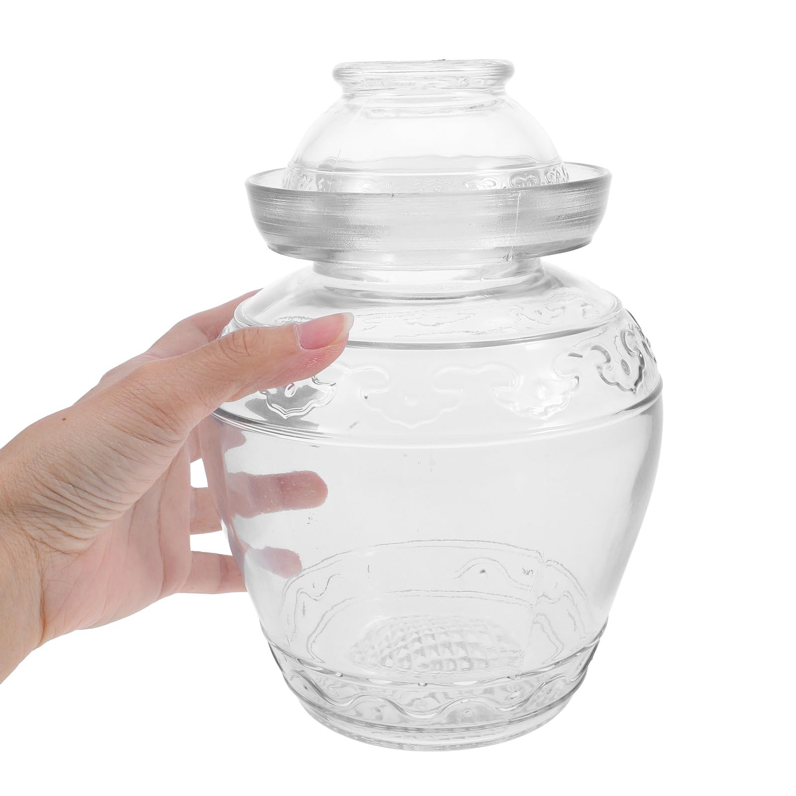 Beaupretty Barattolo per Sottaceti in Vetro Spesso Chiusura Ermetica, Contenitore per Alimenti Domestico Sigillato da 3 Kg, Adatto per Conservazione Verdure Stagionali Cucina