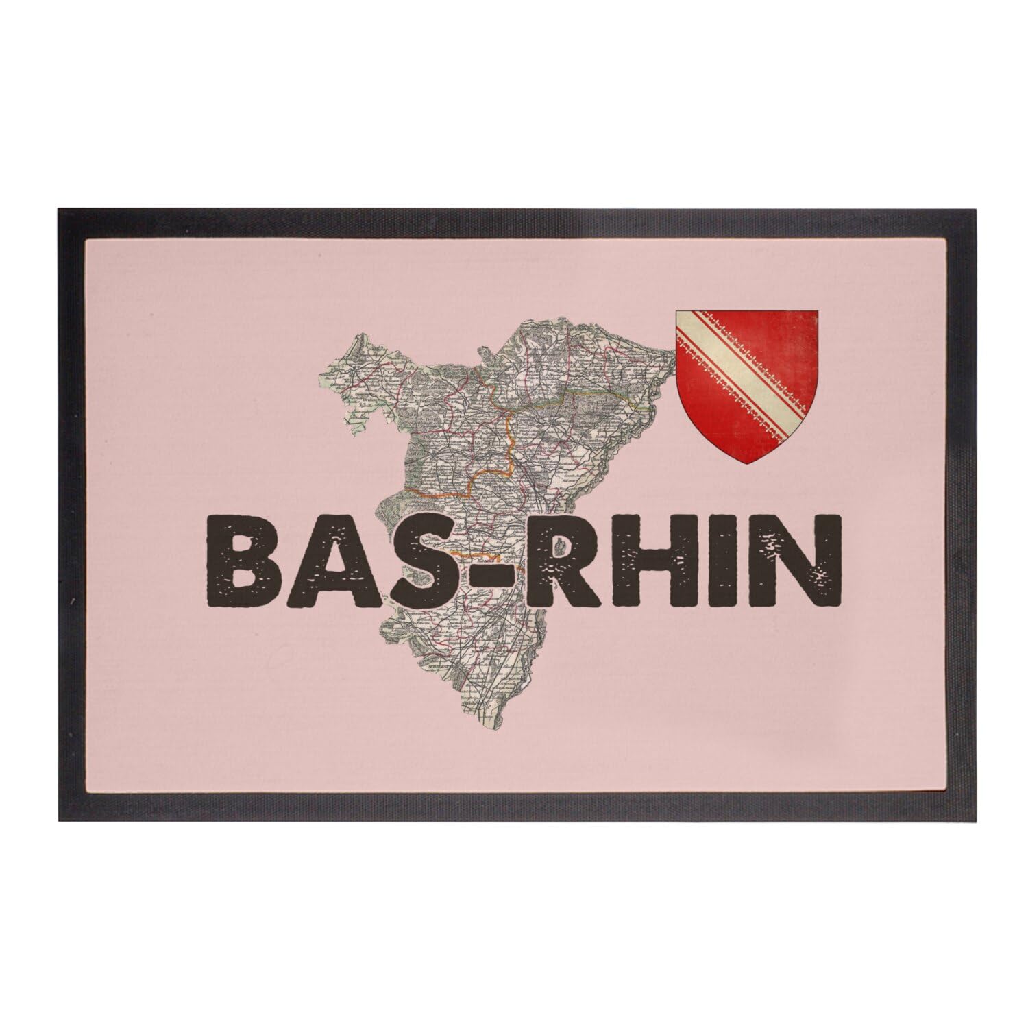 Paillasson Rose vintage 60x40cm tapis entrée Bas Rhin 67 Strasbourg