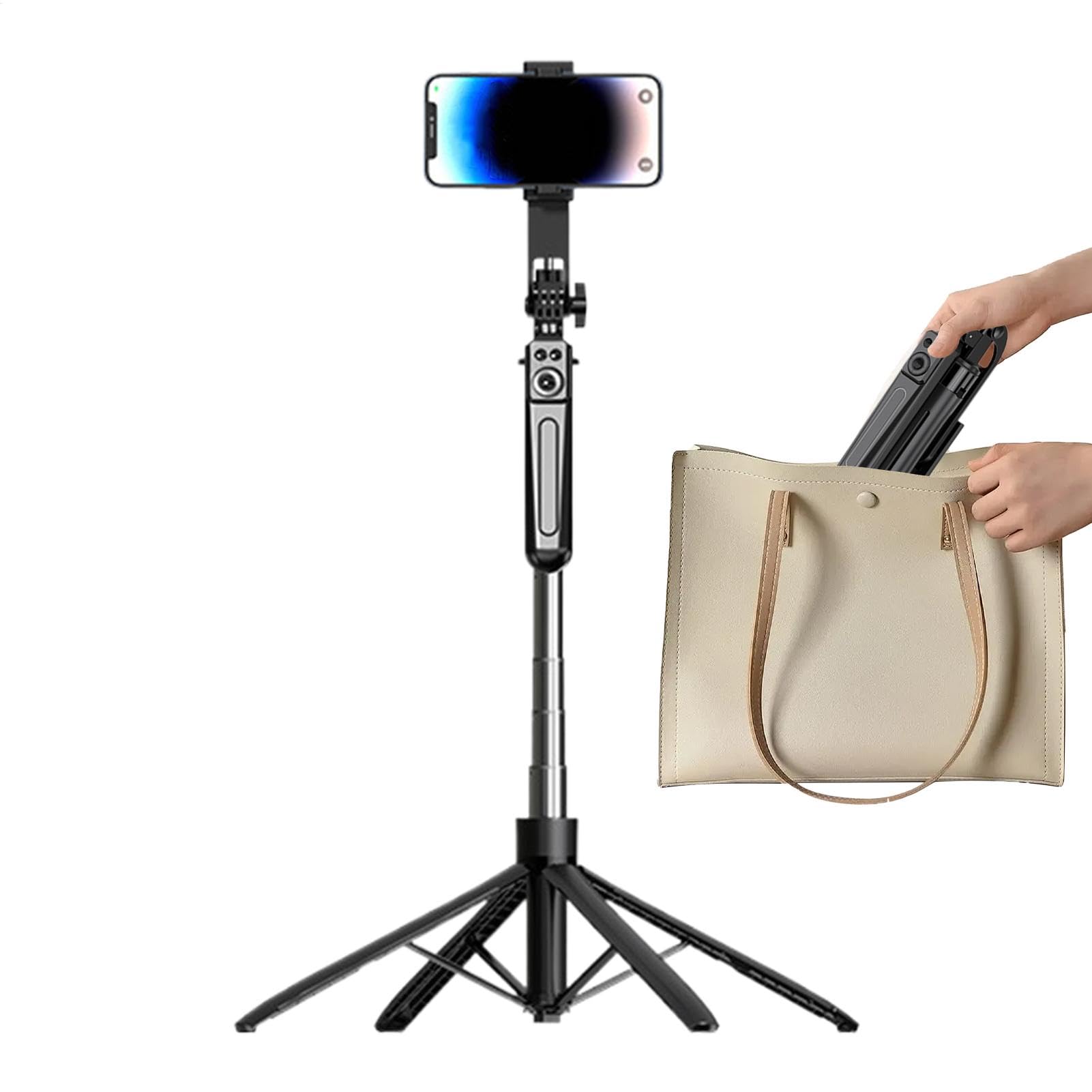 Trípode del teléfono móvil extensible de 71 pulgadas para vlogging sin caídas de dispositivos 8