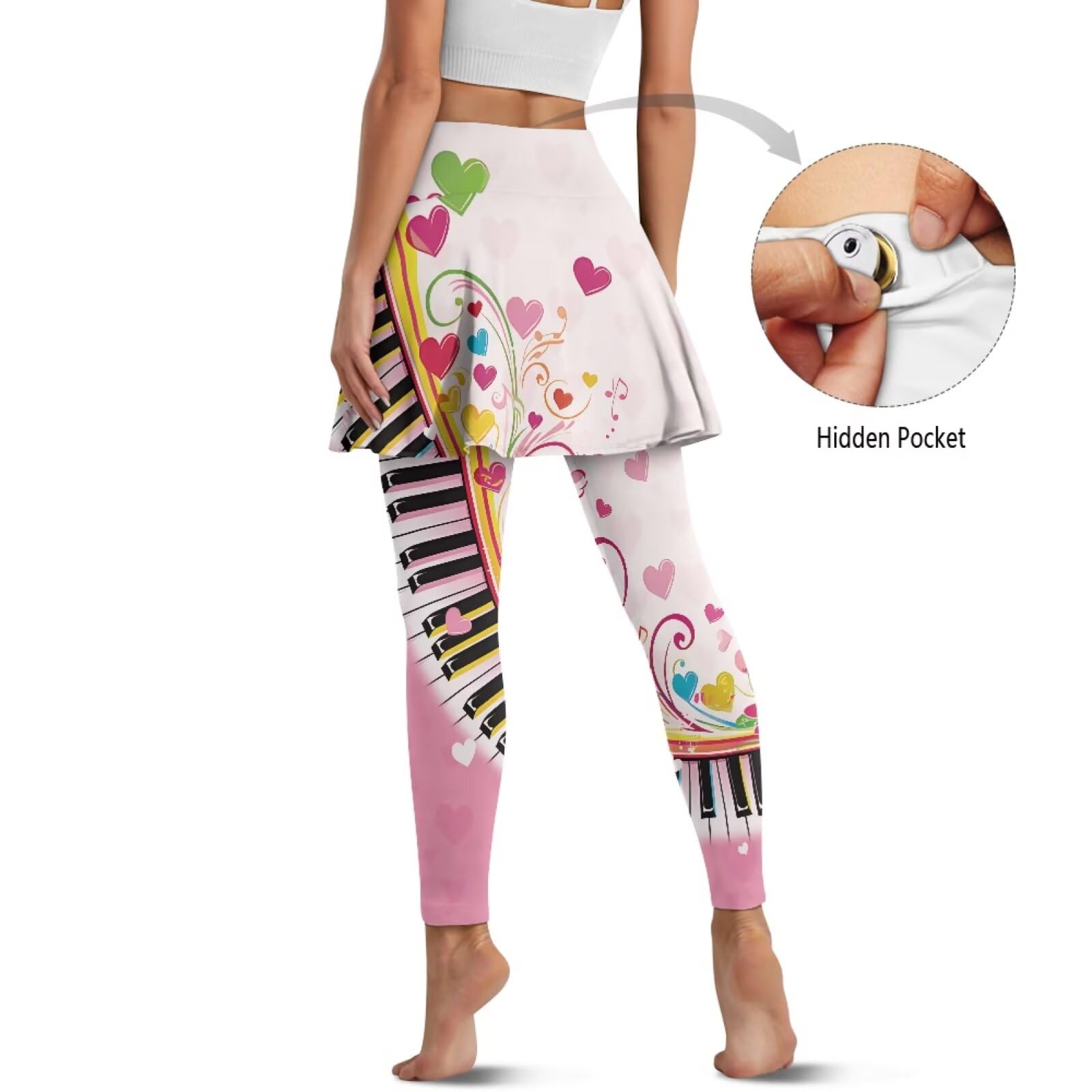 Jeiento Damenrock mit Leggings, Übergröße, athletischer Tennisrock, Leggings mit Tasche, dehnbar, weich, Golf-Skort-Outfits