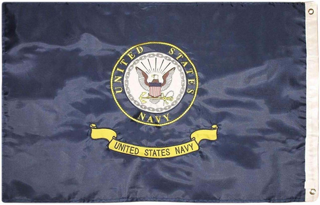 usep 2x3 Embroidered Double Sided U.S. Navy Emblem Seal Crest Solarmax Nylon Flag