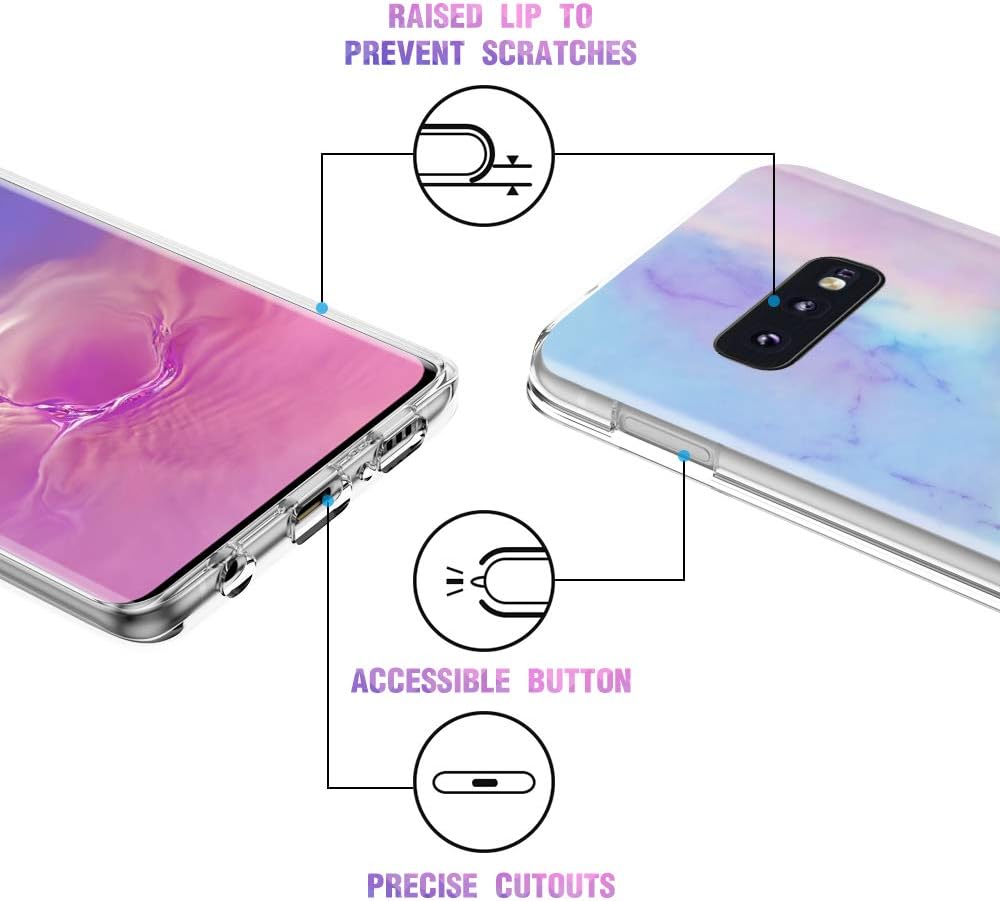 Caka Case for Galaxy S10e Marble Case Slim Anti Scratch Shockproof Luxury Fashion Silicone Soft Rubber TPU Protective Case for Samsung Galaxy S10e (Opal)