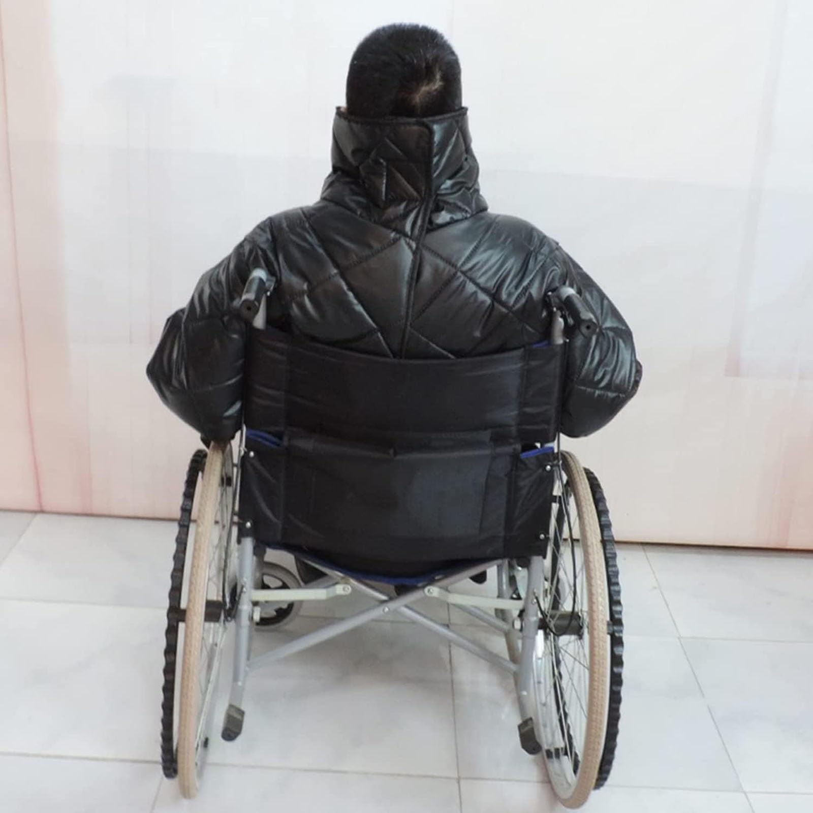 Manta de invierno para silla de ruedas, impermeable, resistente al viento, cálida y de cuerpo entero, con mangas y protector de lluvia para usuarios de sillas de ruedas, tamaño adulto