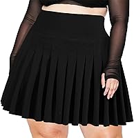 MOONWOOD Women's Plus Size Pleated Tennis Skirt - High Waist Athletic Golf Skort with Built-in Shorts