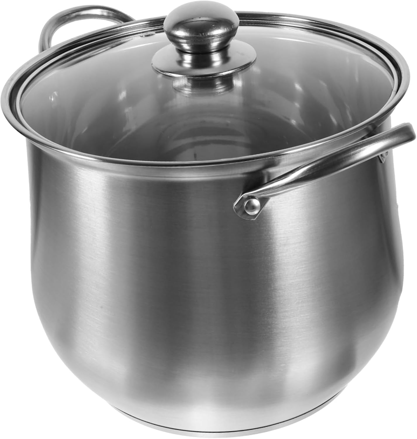 Cabilock Stainless Steel Soup Pot Lid High-capacity Stockpot for Home Cooking Easy to Clean Double-handled Cookware for Induction and Gas Stoves