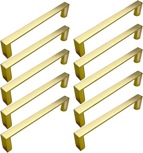 FERROFASIL Paquete de 10 manijas de gabinete de latón cepillado de 5 pulgadas para mejoras del hogar  Accesorios de cocina  Tiradores de cajón