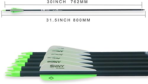 Miniatura 47 de Flecha de carbono de 30 pulgadas con puntas extraíbles para arco compuesto y recurvo (paquete de 12 unidades)