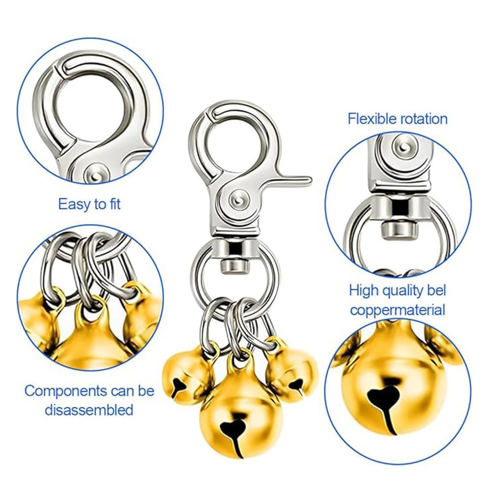 MaoNativey 6 Pack Pet Bells for Collars, Loud Dog Bells with Key Ring in 6 Colors - Image 3