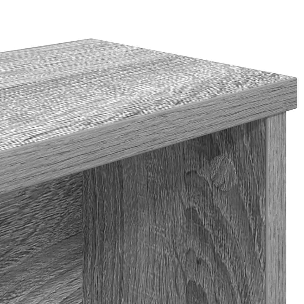 Küchenregal Stapelbar Grau Sonoma aus Holzwerkstoff 50x15x16 cm platzsparend organisiert mit Ablage für Utensilienhalter, Besteckhalter, Kochlöffelhalter und Küchenzubehör