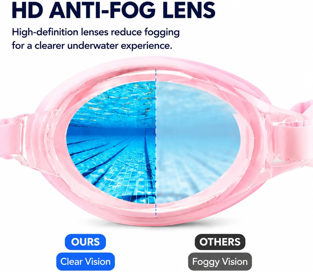 Swimming Goggles Adult Anti-Fog Leak-Proof Unisex Clear Lens