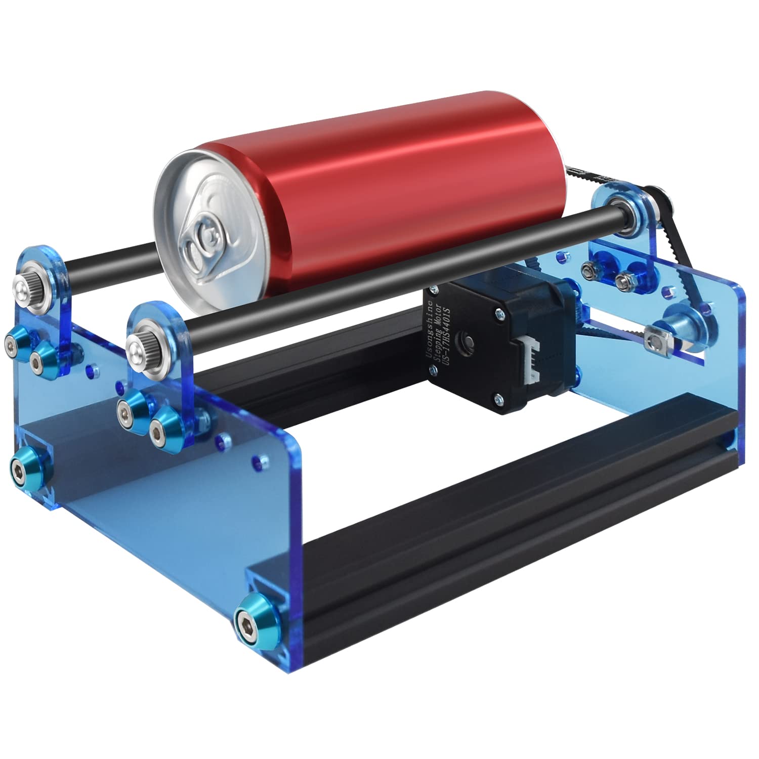 UsongshineLaser Rotary Roller, Engraver Y-axis Rotary Roller Engraving Module for Engraving Cylindrical Objects Cans, Compatible with Most Engraving Machines (Blue)