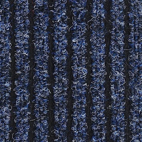 Paillasson à rayures bleues 40x60cm en polypropylène résistant