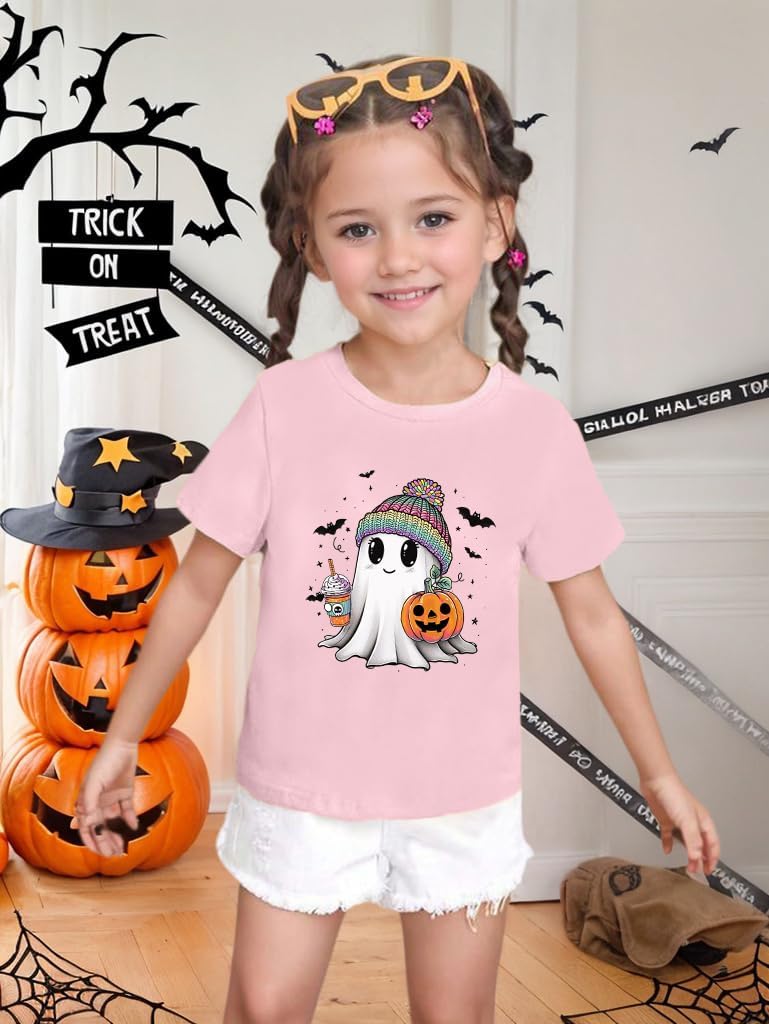 Toddler Halloween Shirt Baby Boy Girls Ghost Pumpkin Tshirts Kids Fall Spooky Season Short Sleeve Tee Tops - Image 4