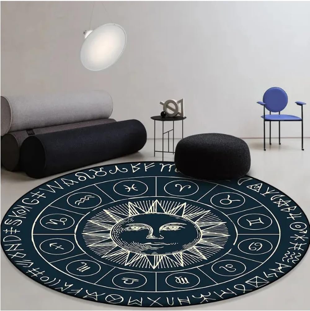 Tapis occulte astrologie lune soleil tapis rond doux antidérapant chambre salon