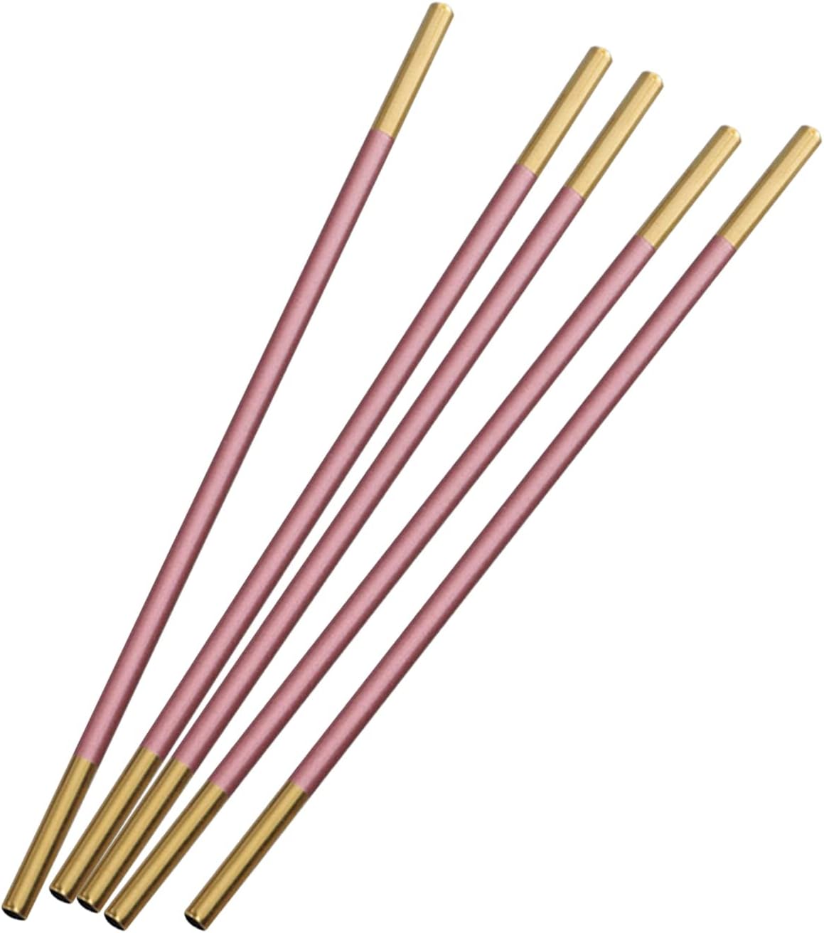 Stainless Steel Reusable Metal Straws,Extra Long Reusable Metal Straws,Metal Drinking Straws,Straight,Pink,5 Pieces.