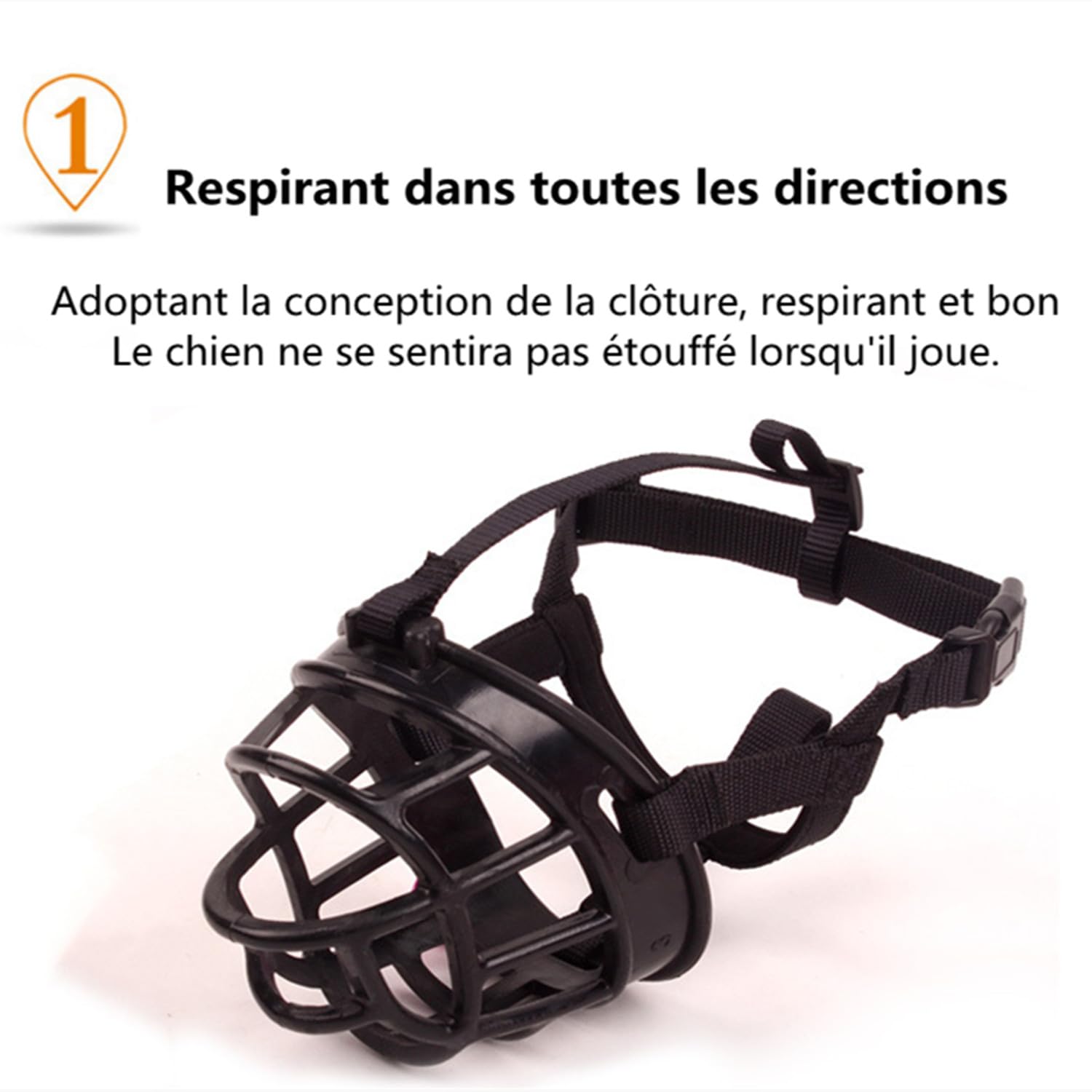 LATRAT Muselière pour Chien, Empêche Les Morsures, Museau d'Entraînement Respirant pour Petits,Moyens Et Grands Chiens, Taille 3