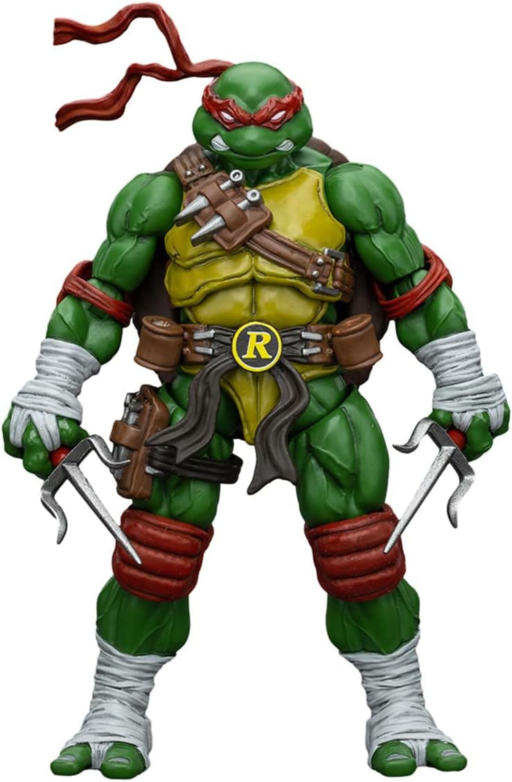 1/18 Scale TMNT-Raphael Action Figures - 10.6cm, Poseable Joints and Detachable Weapons, Great Gifts for Anime Movie Fans and Collectors